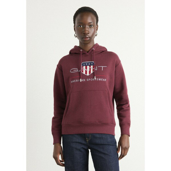 ガント レディース パーカー・スウェットシャツ アウター ARCHIVE SHIELD HOODIE - Sweatshirt - plum ..