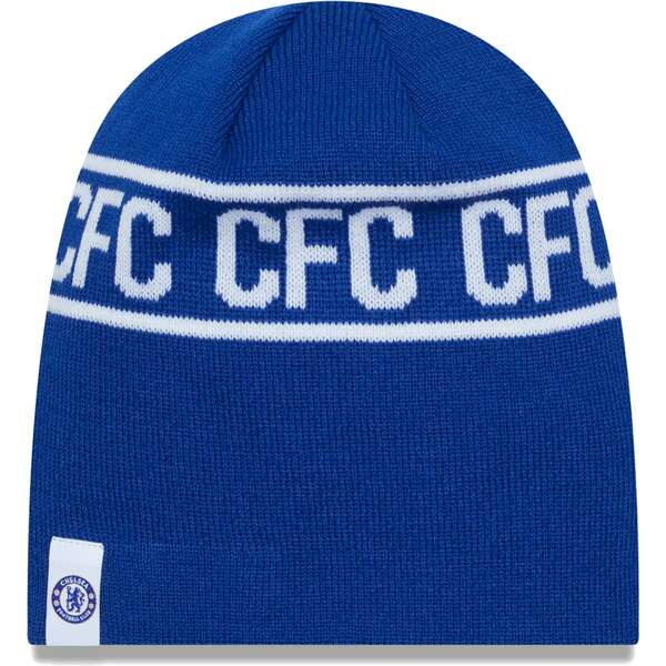 ニューエラ メンズ 帽子 アクセサリー Chelsea New Era Wordmark Skull Knit Hat Blue