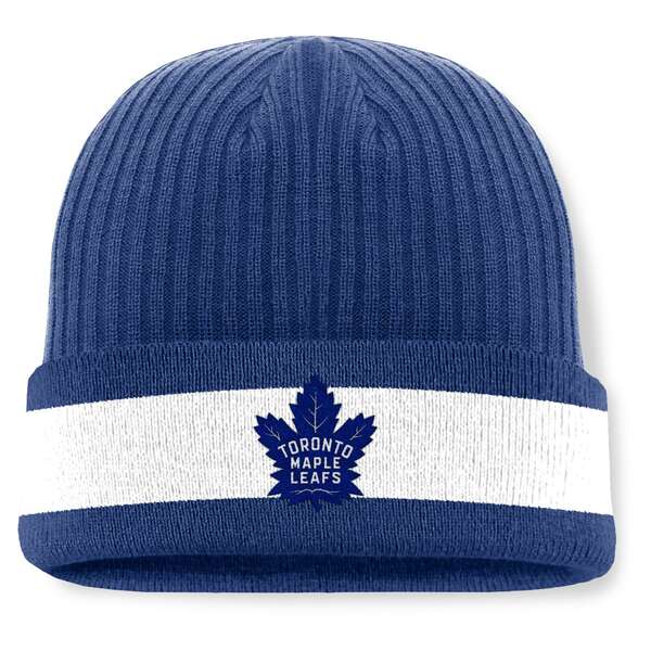 ファナティクス メンズ 帽子 アクセサリー Toronto Maple Leafs Fanatics Blueliner Cuffed Knit Hat Blue