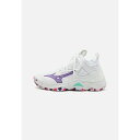 ミズノ レディース フィットネス スポーツ WAVE MOMENTUM 3 MID - Volleyball shoes - white/lilac/pink(4)