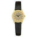 W[fB fB[X rv ANZT[ Haverford College Women's Medallion Black Leather Wristwatch -