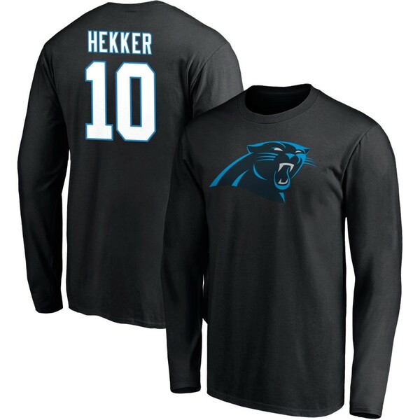 եʥƥ  T ȥåץ Carolina Panthers Fanatics Branded Team Authentic Personalized Name &Number Long Sleeve TShirt Black