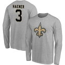 ファナティクス メンズ Tシャツ トップス New Orleans Saints Fanatics Branded Team Authentic Custom Long Sleeve TShirt Haener,Jake-3