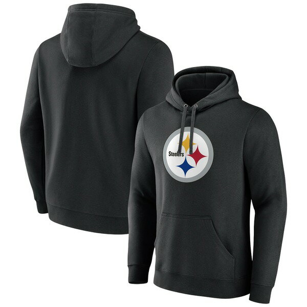 ファナティクス メンズ パーカー・スウェットシャツ アウター Pittsburgh Steelers Fanatics Primary Logo Fleece Pullover Hoodie Black
