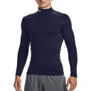 アンダーアーマー メンズ シャツ トップス Under Armour Men's ColdGear Mock Neck Compression Shirt Midnight/White