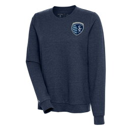 アンティグア レディース パーカー・スウェットシャツ アウター Sporting Kansas City Antigua Women's Logo Action Pullover Sweatshirt Heather Navy