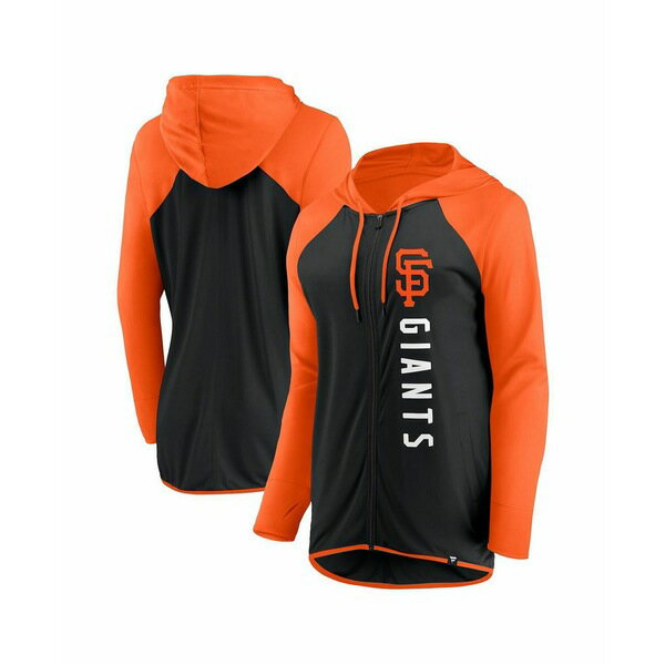 ファナティクス レディース ジャケット&ブルゾン アウター Women's Black, Orange San Francisco Giants Forever Fan Full-Zip Hoodie Jacket Black, Orange