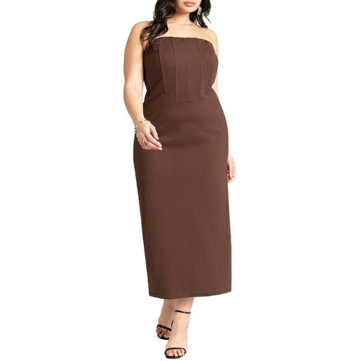 エロクイ レディース ワンピース トップス Plus Size Corset Column Dress Rich brown エロクイ レディース ワンピース トップス Plus Size Corset Column Dress Rich brown