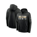 ナイキ メンズ パーカー・スウェットシャツ アウター Men's Black New Orleans Saints Club Fleece Pullover Hoodie Black(4)