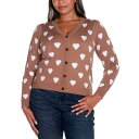 ベルディーニ レディース ニット&セーター アウター Plus Size Hearts Jacquard Cardigan Sweater Iced Latte...