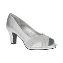 イージーストリート レディース パンプス シューズ Women's Lavish Platform Pumps Silver Satin(4)
