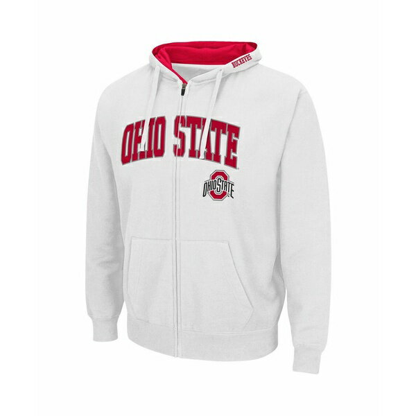 コロシアム メンズ パーカー・スウェットシャツ アウター Men's White Ohio State Buckeyes Arch and Logo 3.0 Full-Zip Hoodie White