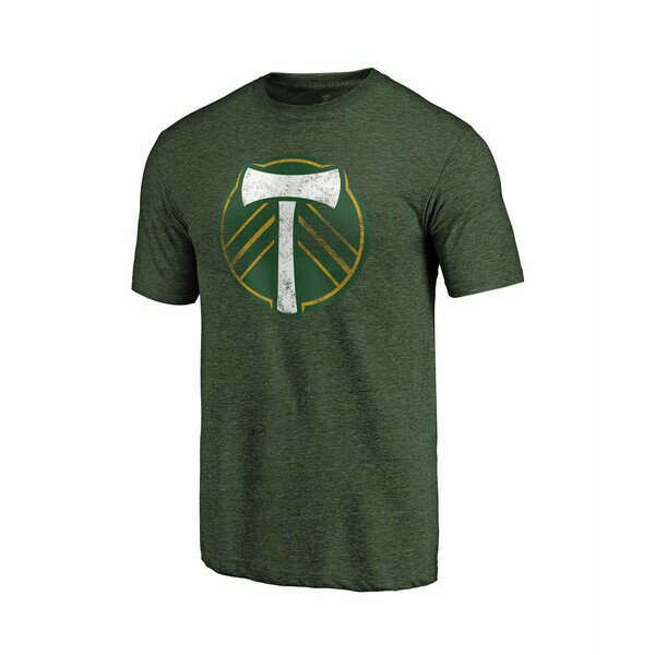 ファナティクス メンズ シャツ トップス Men's Green Portland Timbers Distressed Primary Logo Tri-B..