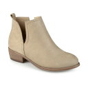 ジャーニーコレクション レディース ブーツ シューズ Women's Rimi Notched Ankle Stacked Heel Booties Beige