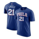 ナイキ メンズ シャツ トップス Men's Joel Embiid Royal Philadelphia 76Ers Player Name & Number Performance T-shirt Royal(4)