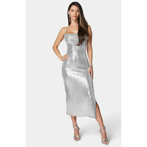 ベベ レディース ワンピース トップス Women's SPAGHETTI GOWN LONG SLIM MAXI DRESS - Silver, XLarge Taupe silver ベベ レディース ワンピース トップス Women's SPAGHETTI GOWN LONG SLIM MAXI DRESS - Silver, XLarge Taupe silver