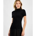 バースリー レディース カットソー トップス Women's Ribbed Cap-Sleeve Sweater, Exclusively at Macy's ...