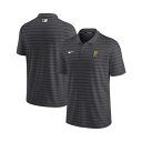 ナイキ メンズ シャツ トップス Men's Anthracite Pittsburgh Pirates Authentic Collection Striped Performance Pique Polo Shirt Anthracite(4)
