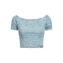 【送料無料】 デルフィーナ レディース Tシャツ トップス Tops Blue(4)