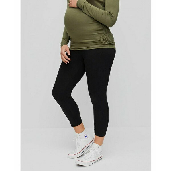マザーフッドマタニティ レディース カジュアルパンツ ボトムス Women's Basic Secret Fit Belly Maternity Crop Leggings - Motherhood Maternity Black