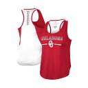 コロシアム レディース カットソー トップス Women's Crimson Oklahoma Sooners Sachs 2-Hit Scoop Neck Racerback Tank Top Crimson(4)