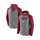 ファナティクス メンズ パーカー・スウェットシャツ アウター Men's Heathered Gray, Cardinal Arizona Cardinals By Design Raglan Pullover Hoodie Heathered Gray, Cardinal(4)