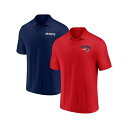 ファナティクス メンズ シャツ トップス Men's New England Patriots Lockup Two-Pack Polo Shirt Set Navy, Red(4)