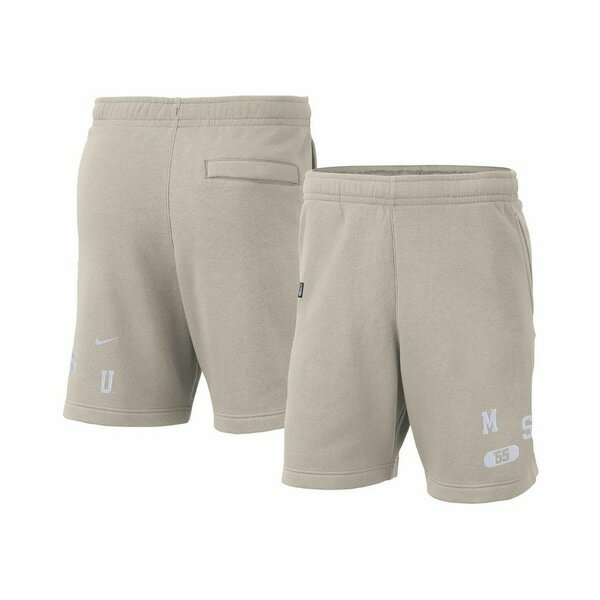 ナイキ メンズ カジュアルパンツ ボトムス Men's Cream Michigan State Spartans Fleece Shorts Cream