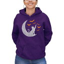 エルエーポップアート レディース パーカー・スウェットシャツ アウター Women's Lunar Bats Word Art Hooded Sweatshirt Purple(4)