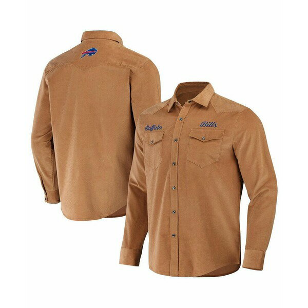 楽天astyファナティクス メンズ シャツ トップス Men's NFL x Darius Rucker Collection by Tan Buffalo Bills Western Full-Snap Shirt Tan