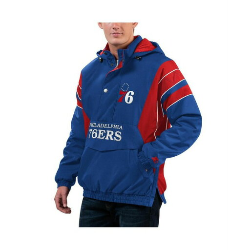 スターター メンズ ジャケット&ブルゾン アウター Men's Royal Philadelphia 76ers Home Team Hoodie Half-Zip Jacket Royal スターター メンズ ジャケット&ブルゾン アウター Men's Royal Philadelphia 76ers Home Team Hoodie Half-Zip Jacket Royal