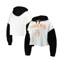 ゲームデイ レディース パーカー・スウェットシャツ アウター Women's White, Black Distressed Clemson Tigers Good Time Color Block Cropped Hoodie White, Black(4)