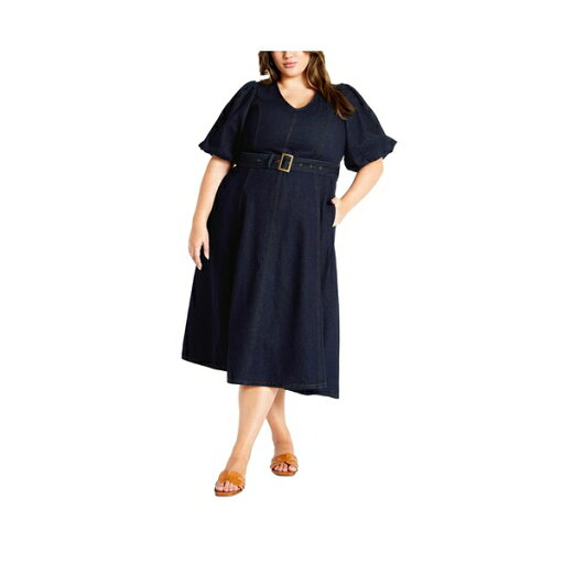 シティーシック レディース ワンピース トップス Plus Size Denim Delilah Midi Dress Dark denim シティーシック レディース ワンピース トップス Plus Size Denim Delilah Midi Dress Dark denim