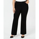 アンクライン レディース カジュアルパンツ ボトムス Plus Size Wide-Leg Trousers Black