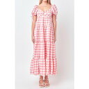 イングリッシュファクトリー レディース ワンピース トップス Women's Knotted Gingham Dress Pink