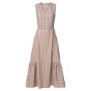 アクリス プント レディース ワンピース トップス Parasol Striped Cotton Poplin Midi-Dress beige multi