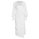 エイサー レディース ワンピース トップス Cresta Satin Wrap Midi-Dress white