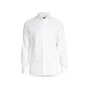 ゼニア メンズ シャツ トップス Textured Solid Button-Front Cotton Shirt white