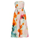 マレーラ レディース ワンピース トップス Floral Strapless Midi-Dress orange