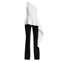 チアラ・ボニ・プティ・ローブ レディース ワンピース トップス Kinsco Colorblocked One-Shoulder Jumpsuit white black