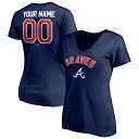 ファナティクス レディース Tシャツ トップス Atlanta Braves Fanatics Branded Women's Personalized Winning Streak Name & Number VNeck TShirt Navy