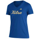 AfB_X fB[X TVc gbvX Tulsa Golden Hurricane adidas Women's Blend VNeck TShirt Royal