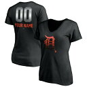 t@ieBNX fB[X TVc gbvX Detroit Tigers Fanatics Branded Women's Personalized Any Name & Number Midnight Mascot VNeck TShirt Black