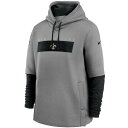 iCL Y p[J[EXEFbgVc AE^[ New Orleans Saints Nike Sideline Playbook Performance Pullover Hoodie Heathered Gray/Black