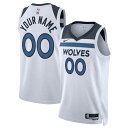 ナイキ メンズ ユニフォーム トップス Minnesota Timberwolves Nike Unisex Swingman Custom Jersey White Association Edition