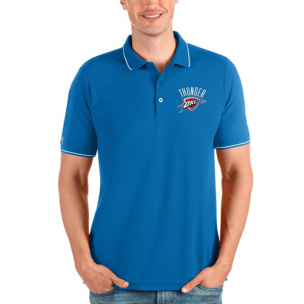 AeBOA Y |Vc gbvX Oklahoma City Thunder Antigua Logo Affluent Polo Blue