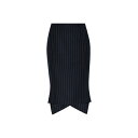 XL[m fB[X XJ[g {gX High-low Hem Pinstriped Midi Skirt NAVY