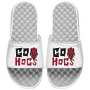 アイスライド メンズ サンダル シューズ Arkansas Razorbacks ISlide Go Hogs Slide Sandals White