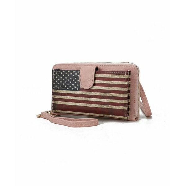 楽天astyMKFコレクション レディース 財布 アクセサリー Kiara Smartphone and Wallet Convertible Patriotic Crossbody Bag by Mia K Pink