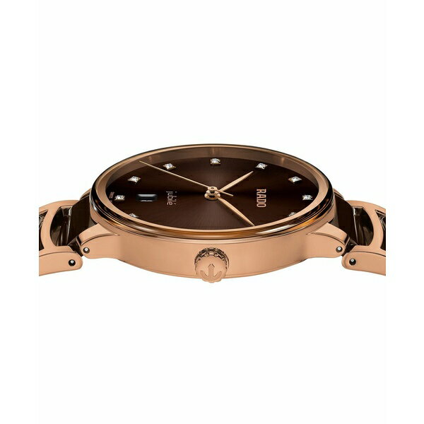 ラド レディース 腕時計 アクセサリー Unisex Swiss Centrix Diamond (1/10 ct. t.w.) Brown Ceramic & Rose Gold PVD Bracelet Watch 40mm Brown